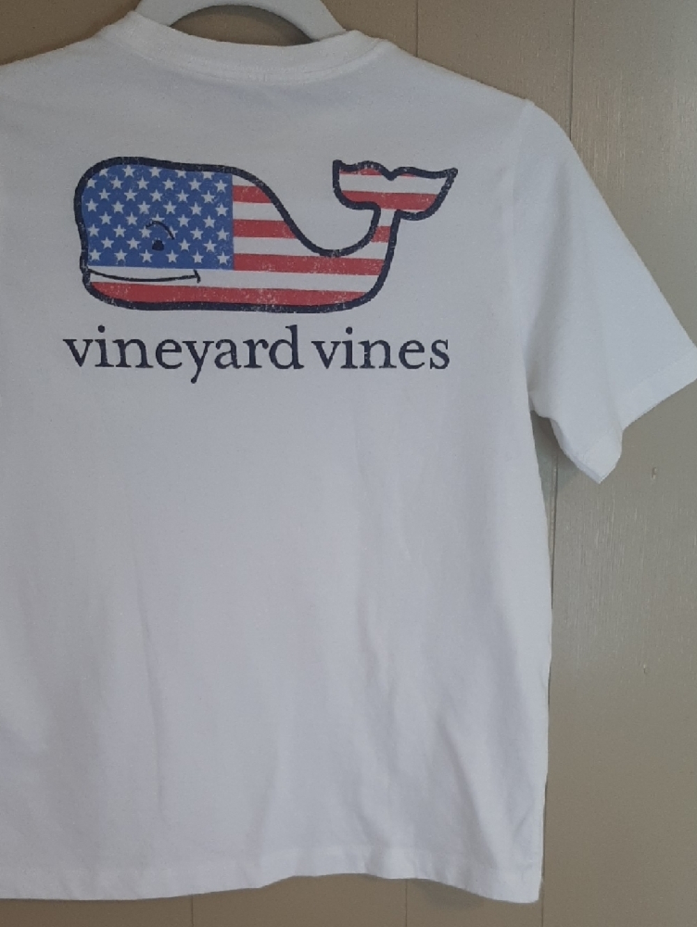 Vineyard Vines Girl's Small White Short Sleeve Pocket Tee With Logo And Whale - Picture 7 of 12